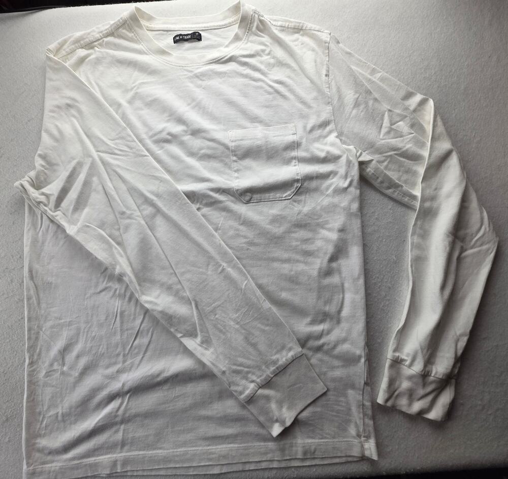 Line Of Trade White Long Sleeve Crewneck Size Medium